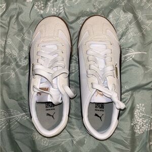 Puma White and Tan Sneakers